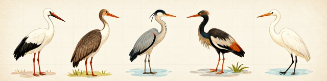 Storch, Reiher & große Schreitvögel